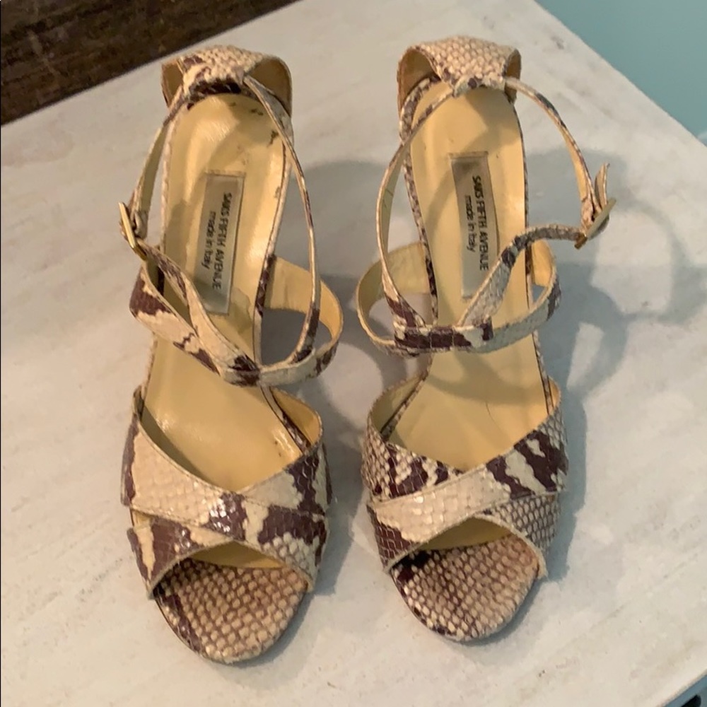 Skin ankle strap wedge high heels